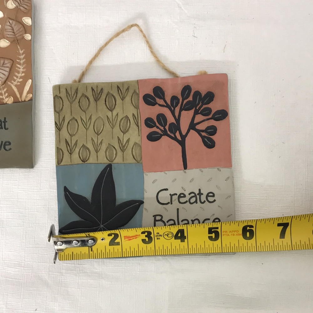 Wall Art Decoration Tiles Create Peace, Do What you Love, Create Balance - Picture 2 of 8
